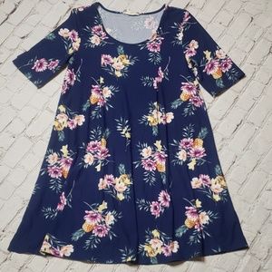 Pink Rose Floral Print Dress/Tunic NWOT ZB